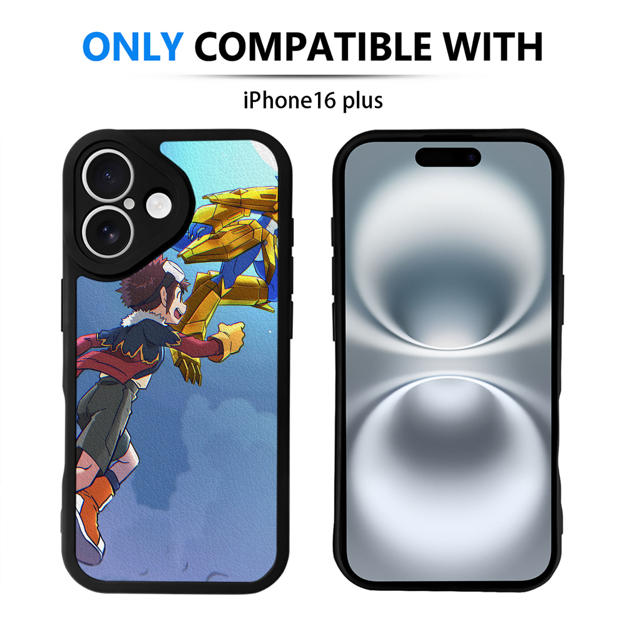 （画像用） Digimon デジタルモンスター/デジモン 【iPhone 16シリーズ対応】シリコンスマホケース（レザー調） 材質：シリコン